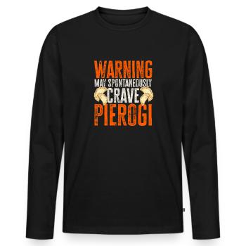 Pierogi polonais - T-shirt manches longues Premium bio Homme - noir - Devant - Nico (187cm)