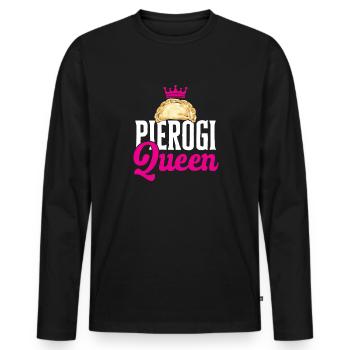 Pierogi polonais - T-shirt manches longues Premium bio Homme - noir - Devant - Nico (187cm)