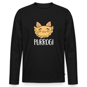 Pierogi polonais - T-shirt manches longues Premium bio Homme - noir - Devant - Nico (187cm)