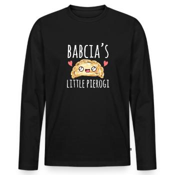 Pierogi polonais - T-shirt manches longues Premium bio Homme - noir - Devant - Nico (187cm)
