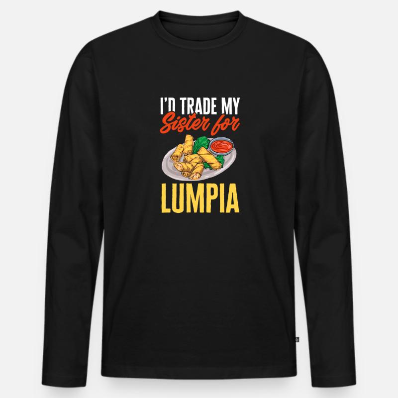 Lumpia Philippinisches Essen Philippinen - Männer Premium Bio Langarmshirt - Schwarz