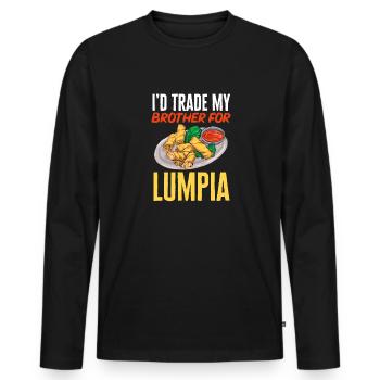 Lumpia Philippinisches Essen Philippinen - Männer Premium Bio Langarmshirt - Schwarz - Vorne - Nico (187cm)