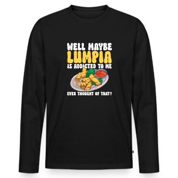 Lumpia Cuisine philippine Philippines - T-shirt manches longues Premium bio Homme - noir - Devant - Nico (187cm)