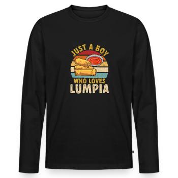 Lumpia Cuisine philippine Philippines - T-shirt manches longues Premium bio Homme - noir - Devant - Nico (187cm)