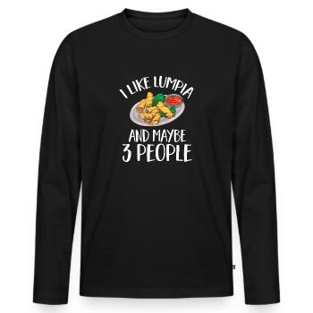Lumpia Cuisine philippine Philippines - T-shirt manches longues Premium bio Homme - noir - Devant - Nico (187cm)
