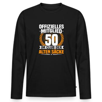 50. Geburtstag Mann, Männer 50 Jahre alt - Männer Premium Bio Langarmshirt - Schwarz - Vorne - Nico (187cm)