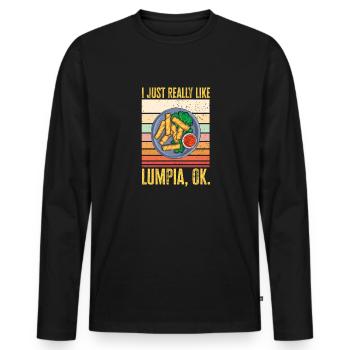 Lumpia Cuisine philippine Philippines - T-shirt manches longues Premium bio Homme - noir - Devant - Nico (187cm)