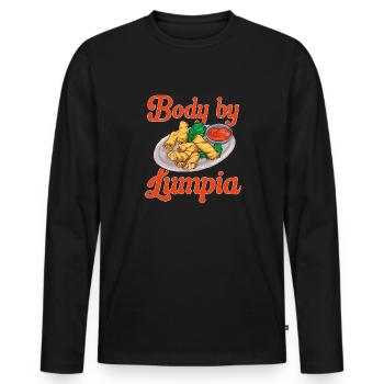 Lumpia Cuisine philippine Philippines - T-shirt manches longues Premium bio Homme - noir - Devant - Nico (187cm)