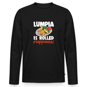 Lumpia Cuisine philippine Philippines - T-shirt manches longues Premium bio Homme - noir - Devant - Nico (187cm)