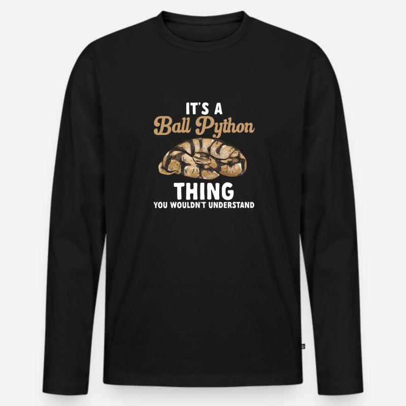 Ball Python Schlange Königspython - Männer Premium Bio Langarmshirt - Schwarz