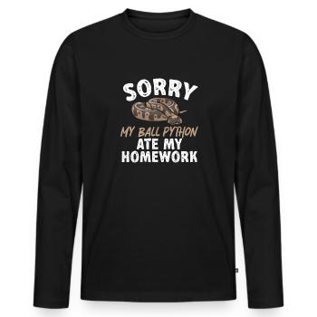 Ball Python Schlange Königspython - Männer Premium Bio Langarmshirt - Schwarz - Vorne - Nico (187cm)