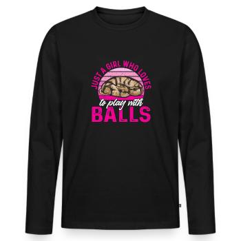 Ball Python Schlange Königspython - Männer Premium Bio Langarmshirt - Schwarz - Vorne - Nico (187cm)