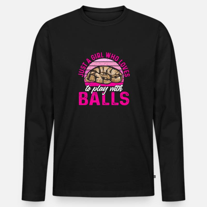 Ball Python Snake King Python - T-shirt manches longues Premium bio Homme - noir