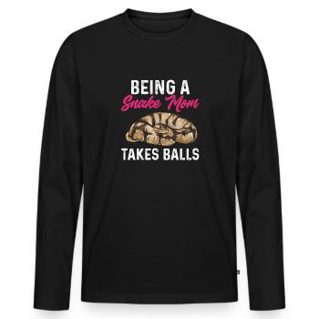 Ball Python Schlange Königspython - Männer Premium Bio Langarmshirt - Schwarz - Vorne - Nico (187cm)