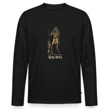 Dieu égyptien Anubis - T-shirt manches longues Premium bio Homme - noir - Devant - Nico (187cm)