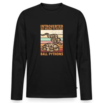 Ball Python Schlange Königspython - Männer Premium Bio Langarmshirt - Schwarz - Vorne - Nico (187cm)