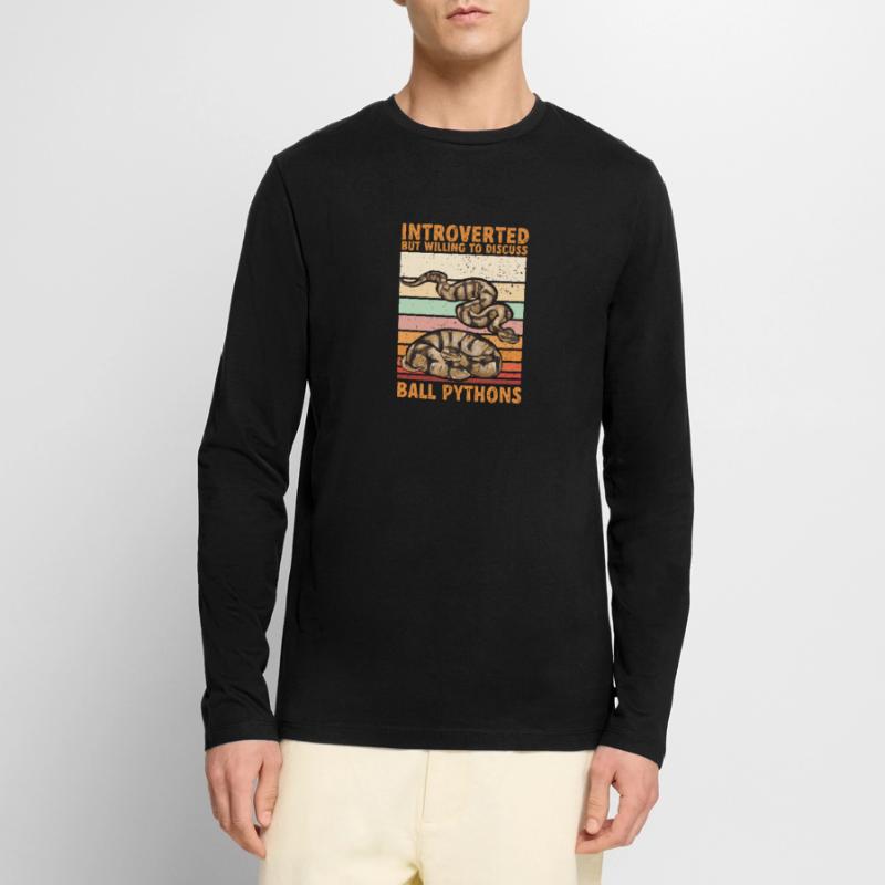 Ball Python Snake King Python T-shirt manches longues Premium bio Homme