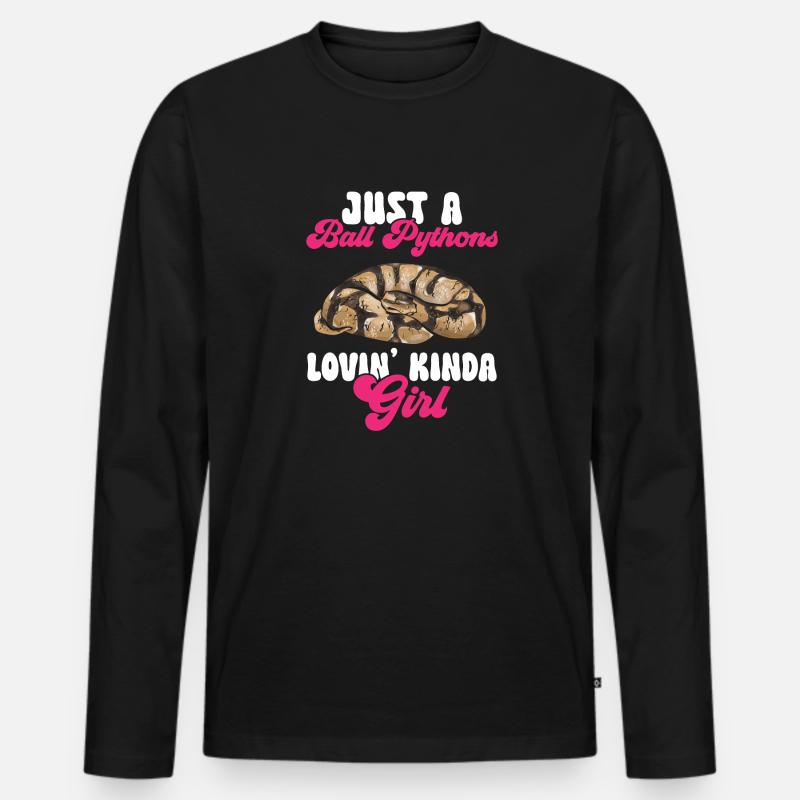 Ball Python Snake King Python - T-shirt manches longues Premium bio Homme - noir