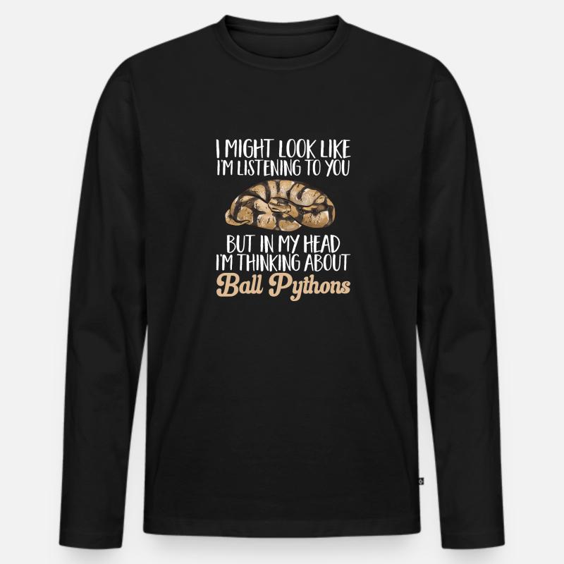 Ball Python Snake King Python - Men's Premium Organic Long Sleeve Shirt - black