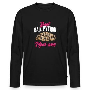 Ball Python Schlange Königspython - Männer Premium Bio Langarmshirt - Schwarz - Vorne - Nico (187cm)