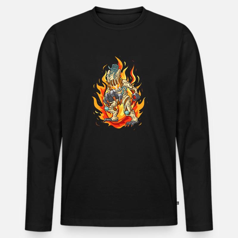 Alien Predator - Männer Premium Bio Langarmshirt - Schwarz