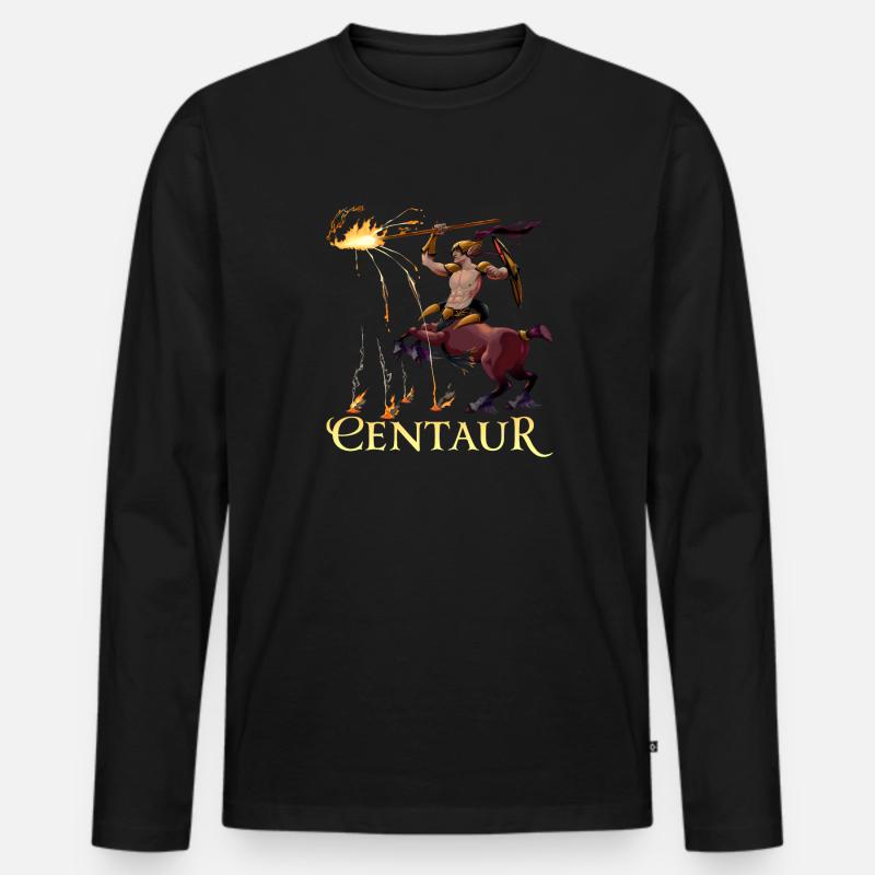 Zentaur - Männer Premium Bio Langarmshirt - Schwarz