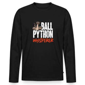Ball Python Snake King Python - Men's Premium Organic Long Sleeve Shirt - black - Front - Nico (187cm)