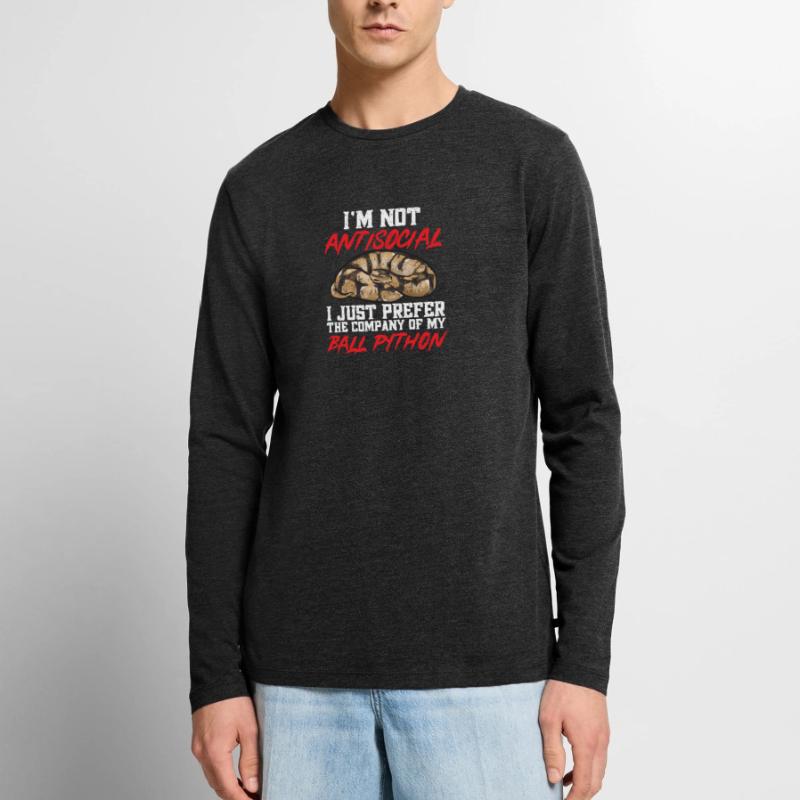Ball Python Schlange Königspython Männer Premium Bio Langarmshirt