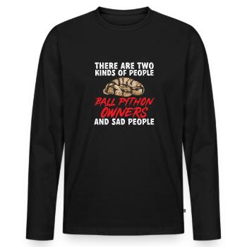 Ball Python Snake King Python - Men's Premium Organic Long Sleeve Shirt - black - Front - Nico (187cm)