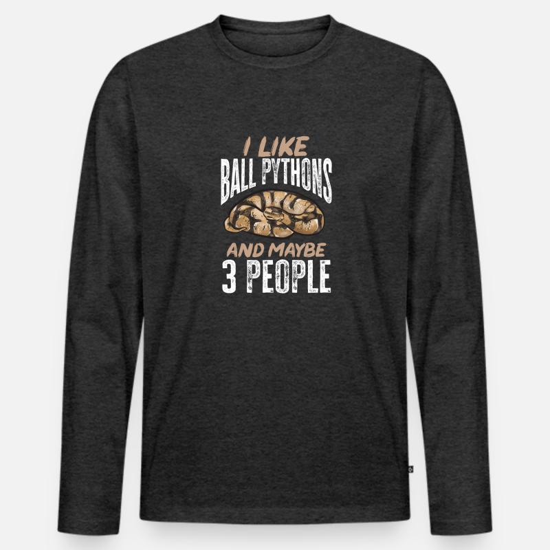 Ball Python Snake King Python T-shirt manches longues Premium bio Homme