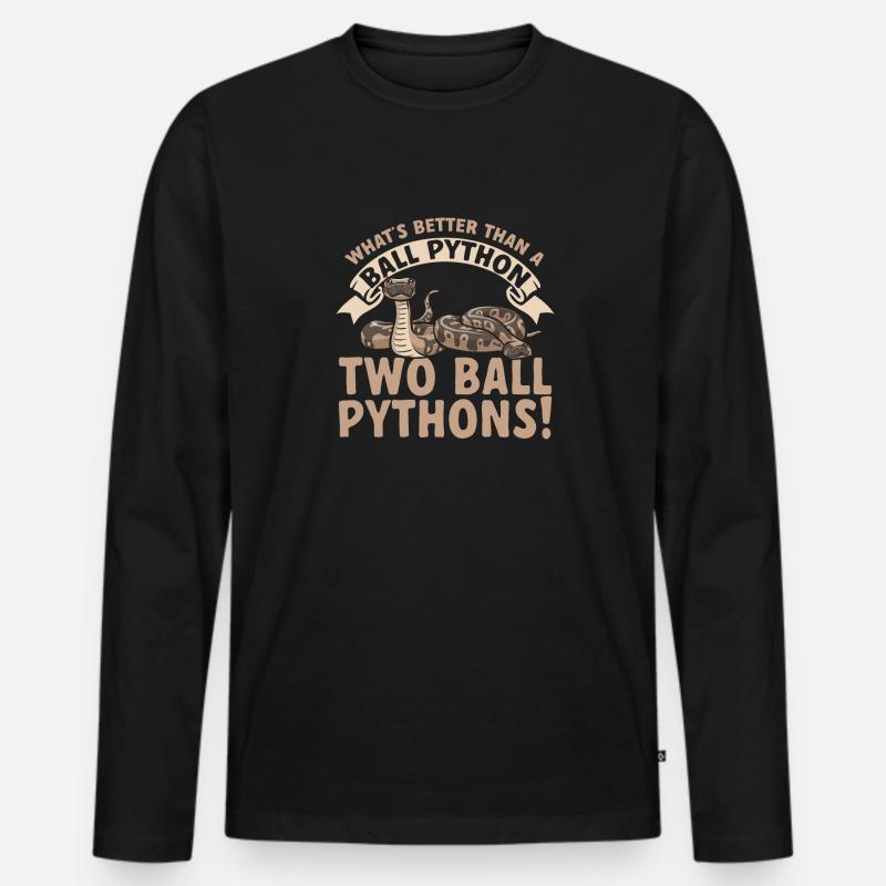 Ball Python Snake King Python T-shirt manches longues Premium bio Homme