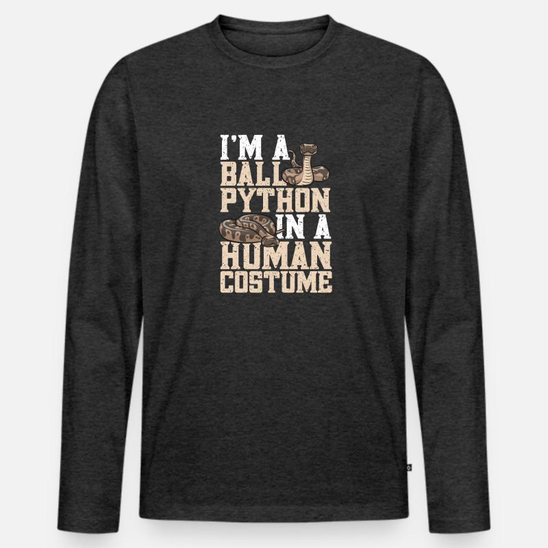 Ball Python Snake King Python T-shirt manches longues Premium bio Homme
