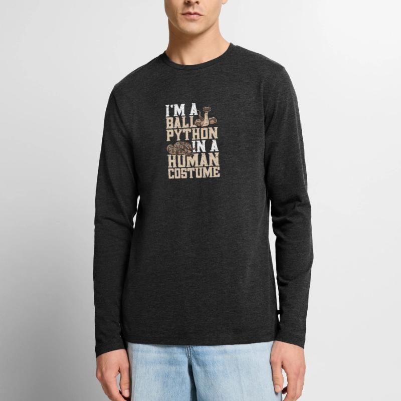 Ball Python Schlange Königspython Männer Premium Bio Langarmshirt