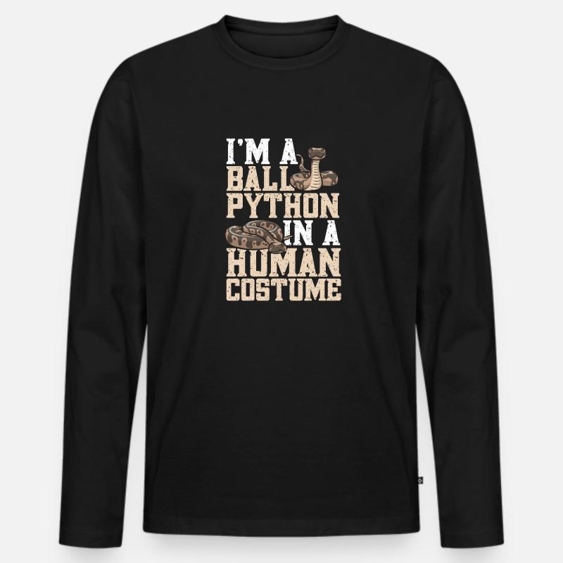 Ball Python Schlange Königspython - Männer Premium Bio Langarmshirt - Schwarz