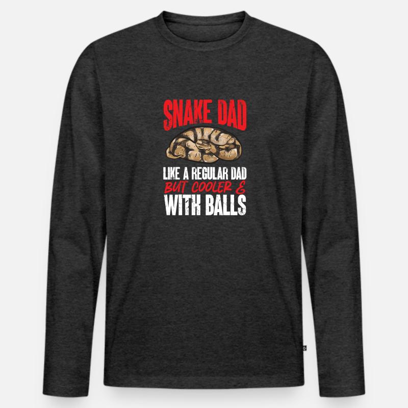 Ball Python Snake King Python T-shirt manches longues Premium bio Homme