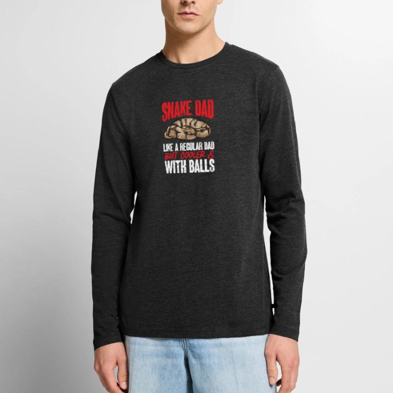 Ball Python Snake King Python T-shirt manches longues Premium bio Homme