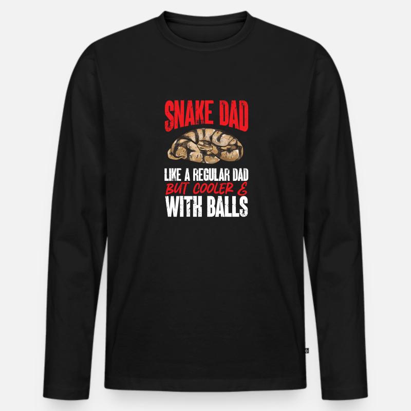 Ball Python Snake King Python - T-shirt manches longues Premium bio Homme - noir