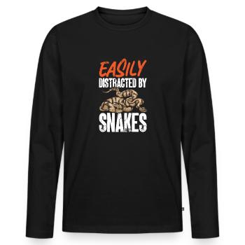 Ball Python Schlange Königspython - Männer Premium Bio Langarmshirt - Schwarz - Vorne - Nico (187cm)