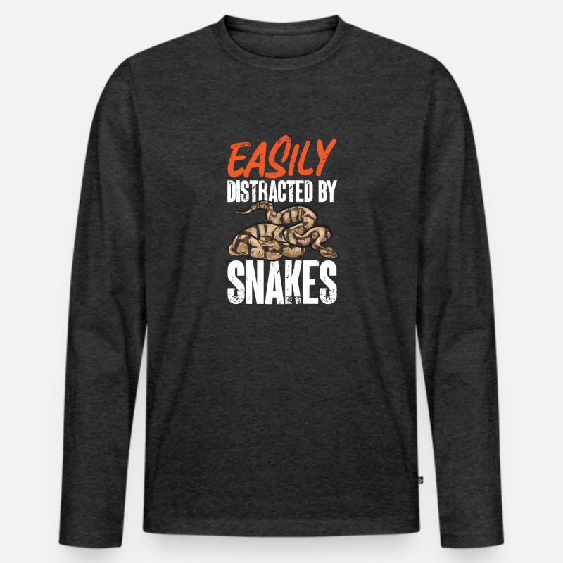 Ball Python Snake King Python T-shirt manches longues Premium bio Homme