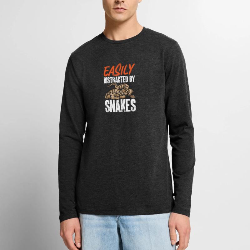 Ball Python Snake King Python T-shirt manches longues Premium bio Homme