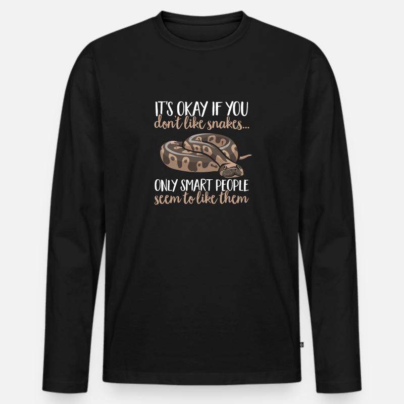 Ball Python Snake King Python - T-shirt manches longues Premium bio Homme - noir
