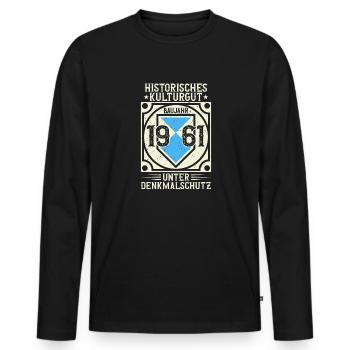 Construit en 1961 Né, né en 1961 - T-shirt manches longues Premium bio Homme - noir - Devant - Nico (187cm)