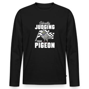 Taubensport Taubenzüchter Brieftaube - Männer Premium Bio Langarmshirt - Schwarz - Vorne - Nico (187cm)