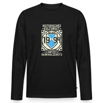 Né en 1994, né en 1994, né en 1994 - T-shirt manches longues Premium bio Homme - noir - Devant - Nico (187cm)