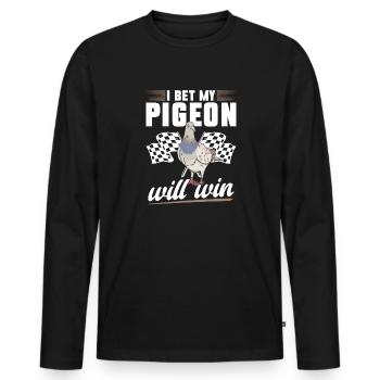Taubensport Taubenzüchter Brieftaube - Männer Premium Bio Langarmshirt - Schwarz - Vorne - Nico (187cm)