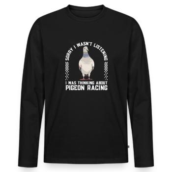 Pigeon sport Colombophile colombophile voyageur - T-shirt manches longues Premium bio Homme - noir - Devant - Nico (187cm)