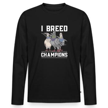 Taubensport Taubenzüchter Brieftaube - Männer Premium Bio Langarmshirt - Schwarz - Vorne - Nico (187cm)