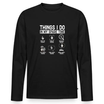 Pigeon sport Colombophile colombophile voyageur - T-shirt manches longues Premium bio Homme - noir - Devant - Nico (187cm)