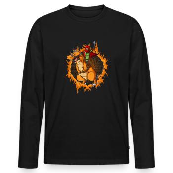 The assassin with the Tyrannosaurus Rex - Men's Premium Organic Long Sleeve Shirt - black - Front - Nico (187cm)