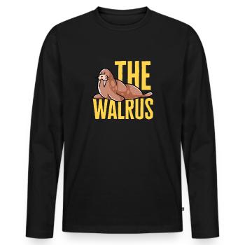 Walross - Männer Premium Bio Langarmshirt - Schwarz - Vorne - Nico (187cm)